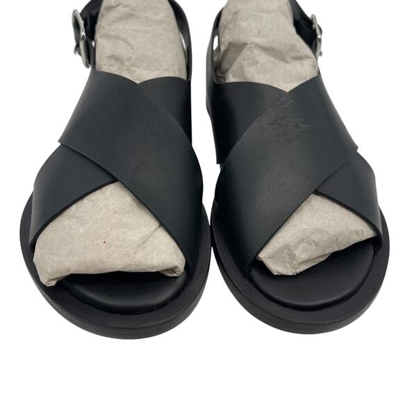 Everlane The City Crossover Sandal Black Leather Size 5 New without Box - Picture 5 of 12